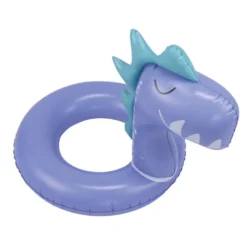 Bouée ronde enfant tête dinosaure plastique bleu Ø60cm