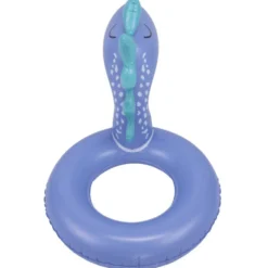 Bouée ronde enfant tête dinosaure plastique bleu Ø60cm