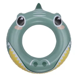Bouée ronde en plastique forme crocodile vert Ø60cm