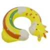 Bouée ronde en plastique ouverte design girafe jaune Ø65cm