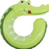 Bouée ronde en plastique ouverte design crocodile vert Ø65cm