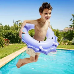 Bouée ronde petit monstre plastique bleu Ø60cm