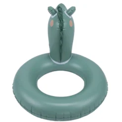 Bouée ronde tête de crocodile plastique vert Ø60cm