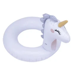 Bouée ronde tête de licorne plastique blanc Ø60cm