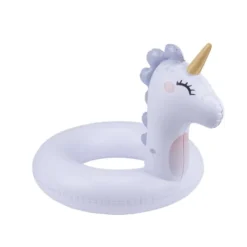 Bouée ronde tête de licorne plastique blanc Ø60cm