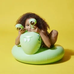 Bouée ronde tête d'escargot en plastique vert Ø60cm