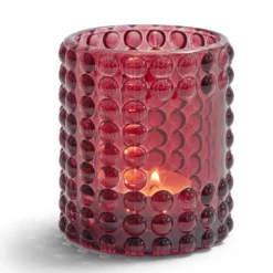 Bougeoir bubble rose foncé Ø7,8cm