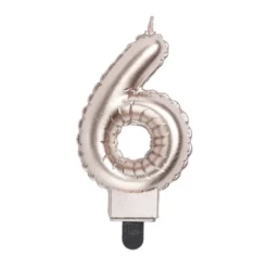 Bougie anniversaire chiffre 6 rose gold