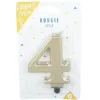 Bougie anniversaire chiffre 4 mat doré