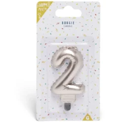 Bougie anniversaire chiffre 2 rose gold