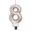 Bougie anniversaire chiffre 8 rose gold