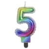 Bougie anniversaire chiffre 5 iridescent
