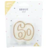 Bougie anniversaire chiffre 60 doré pailleté