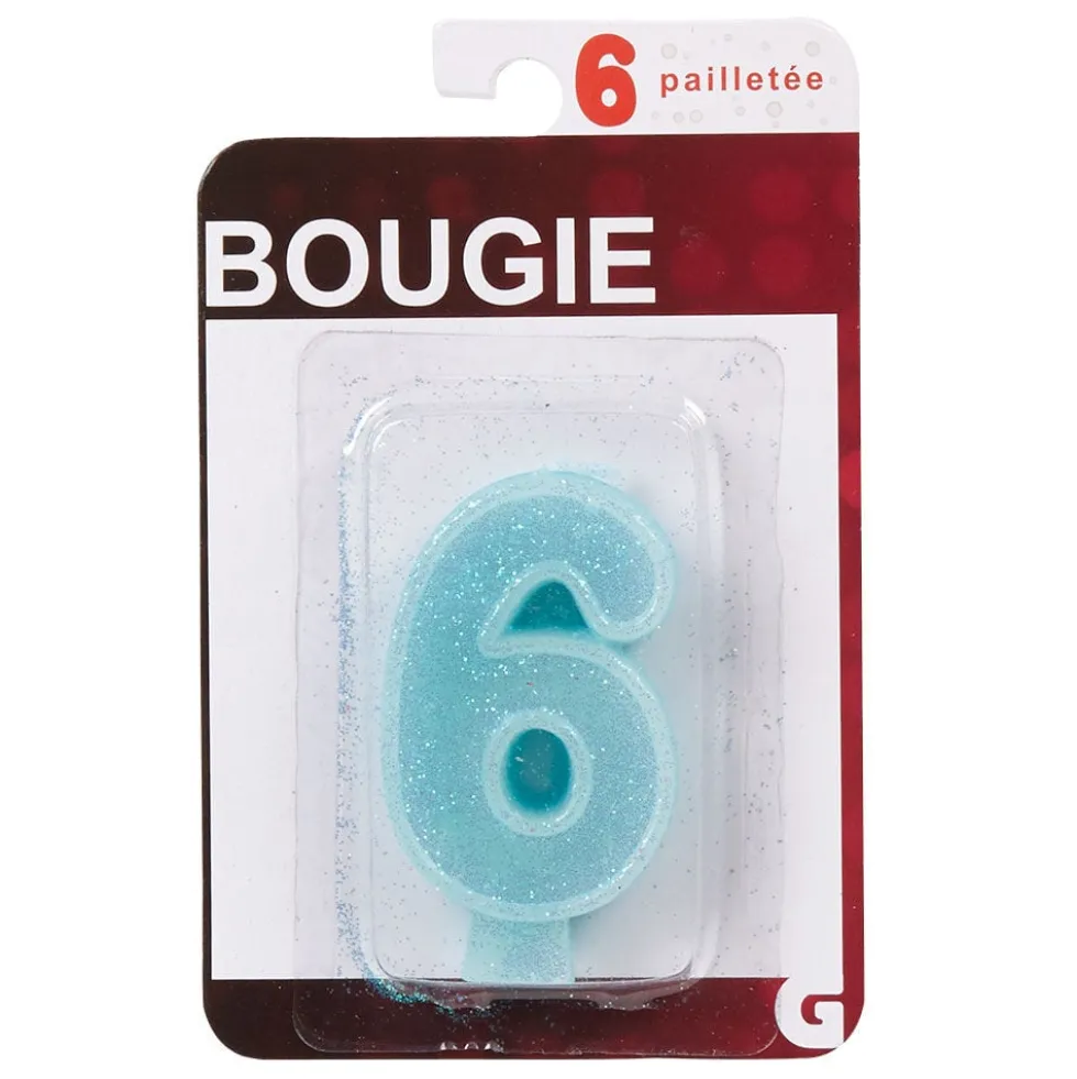 Bougie anniversaire chiffre 6