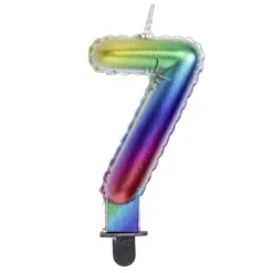 Bougie anniversaire chiffre 7 iridescent