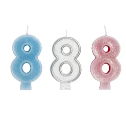Bougie anniversaire chiffre 2 iridescent