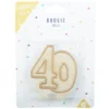 Bougie anniversaire chiffre 40 doré pailleté