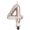 Bougie anniversaire chiffre 4 rose gold