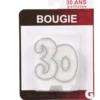 Bougie anniversaire chiffre 30
