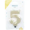Bougie anniversaire chiffre 5 mat doré