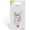 Bougie anniversaire chiffre 5 rose gold