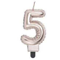 Bougie anniversaire chiffre 5 rose gold