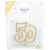 Bougie anniversaire chiffre 50 doré pailleté
