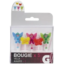 Bougie anniversaire fée x5