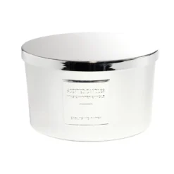 Bougie avec couvercle pot métallisé gris senteur fleur d'oranger 30H