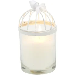 Bougie cage à oiseau blanc