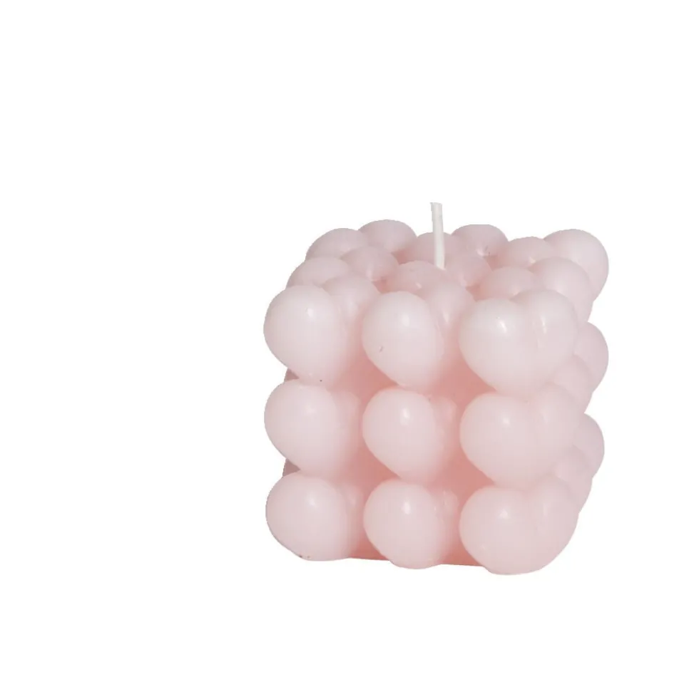 Bougie carrée à bulles 5,5x5,5xH5,5cm