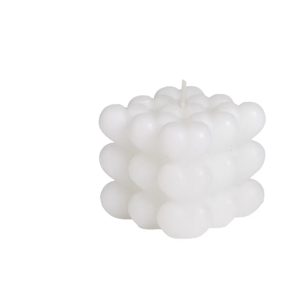 Bougie carrée à bulles 5,5x5,5xH5,5cm