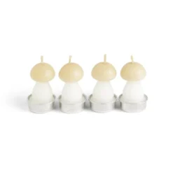 Bougie champignon blanc et jaune 6H x4