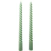 Bougie chandelier torsadée vert H25cm x2