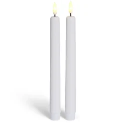 Bougie chandelle LED blanche x2