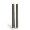 Bougie chandelle LED grise x2