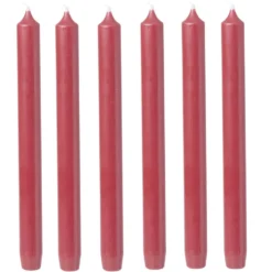 Bougie chandelle rouge Ø2xH25 cm x6
