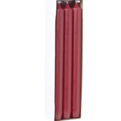 Bougie chandelle rouge Ø2xH25 cm x6