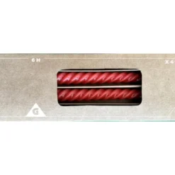Bougie chandelle torsadée rouge x4 H25cm