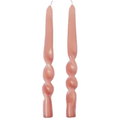 Bougie chandelle torsadée x2