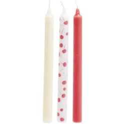 Bougie chandelle x3 motifs et coloris assortis (2 modèles)