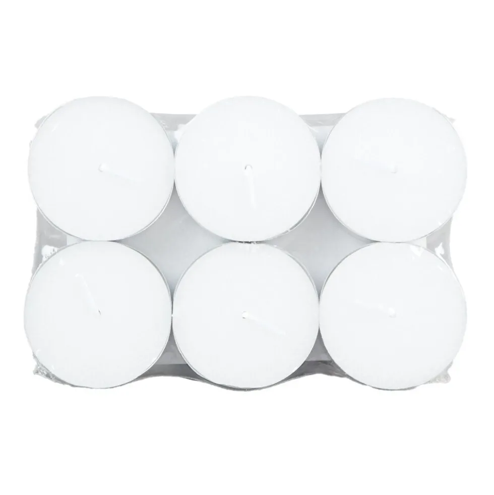 Bougie chauffe-plat 9H x6 ronde blanche