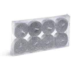 Bougie chauffe-plat paillette argentée x8