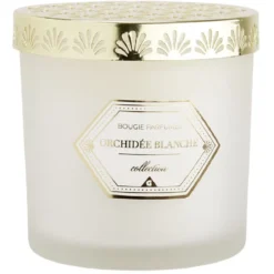 Bougie chic top métal ivoire Ø10 cm