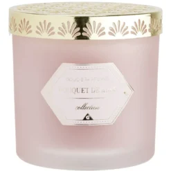 Bougie chic top métal rose Ø10 cm