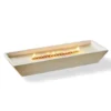 Bougie cire en céramique blanc effet flamme cheminée 30,5x10,5xH4,5cm
