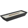 Bougie cire en céramique noir effet flamme cheminée 30,5x10,5xH4,5cm