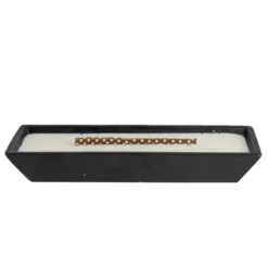 Bougie cire en céramique noir effet flamme cheminée 30,5x10,5xH4,5cm