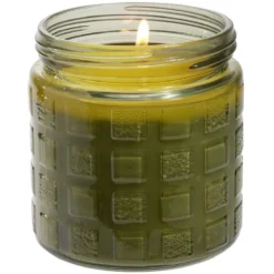 Bougie citronnelle 32h pot verre Ø11xH12cm (3 modèles)