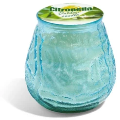 Bougie citronnelle verre relief Ø9xH10cm (2 modèles)